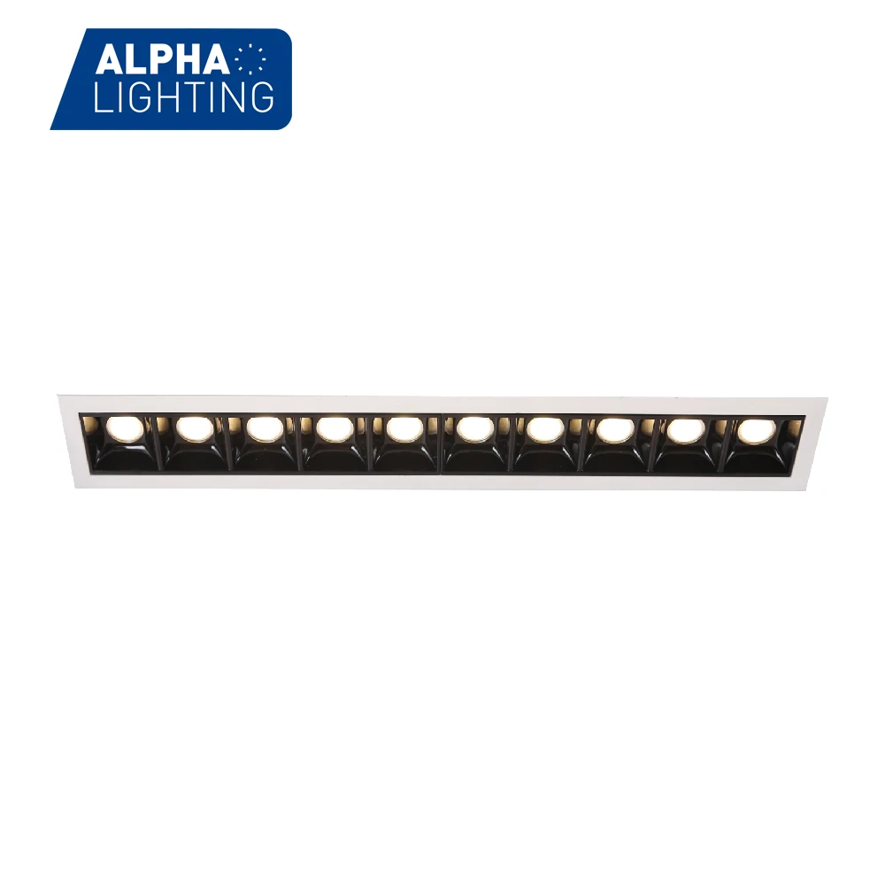 Multiple head decorative led linear ceiling recessed downlight