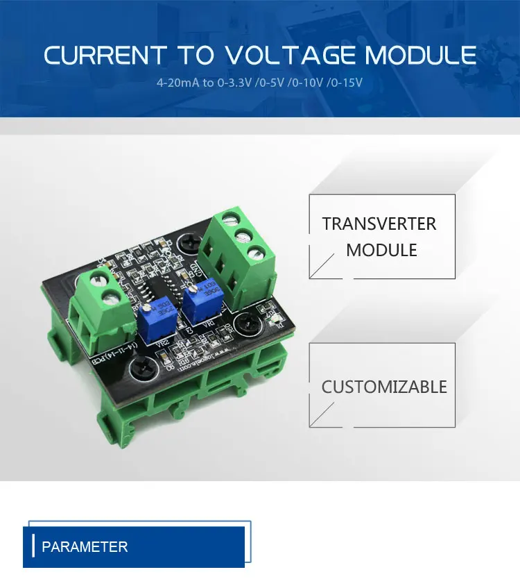 Manufacturer 4-20ma To 0-10v 0-3.3v 0-5v 0-15v Current To Voltage ...