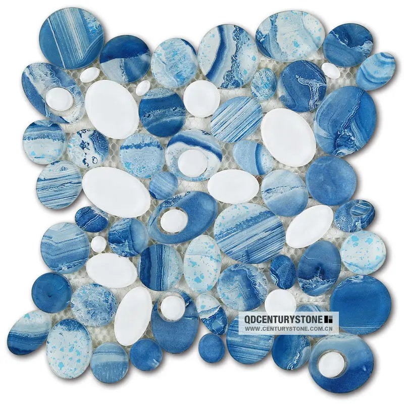 Blue River Bathroom Decorative Gl Pebble Mosaic Tile Blue River Bathroom Decorative Gl Pebble Mosaic Tile