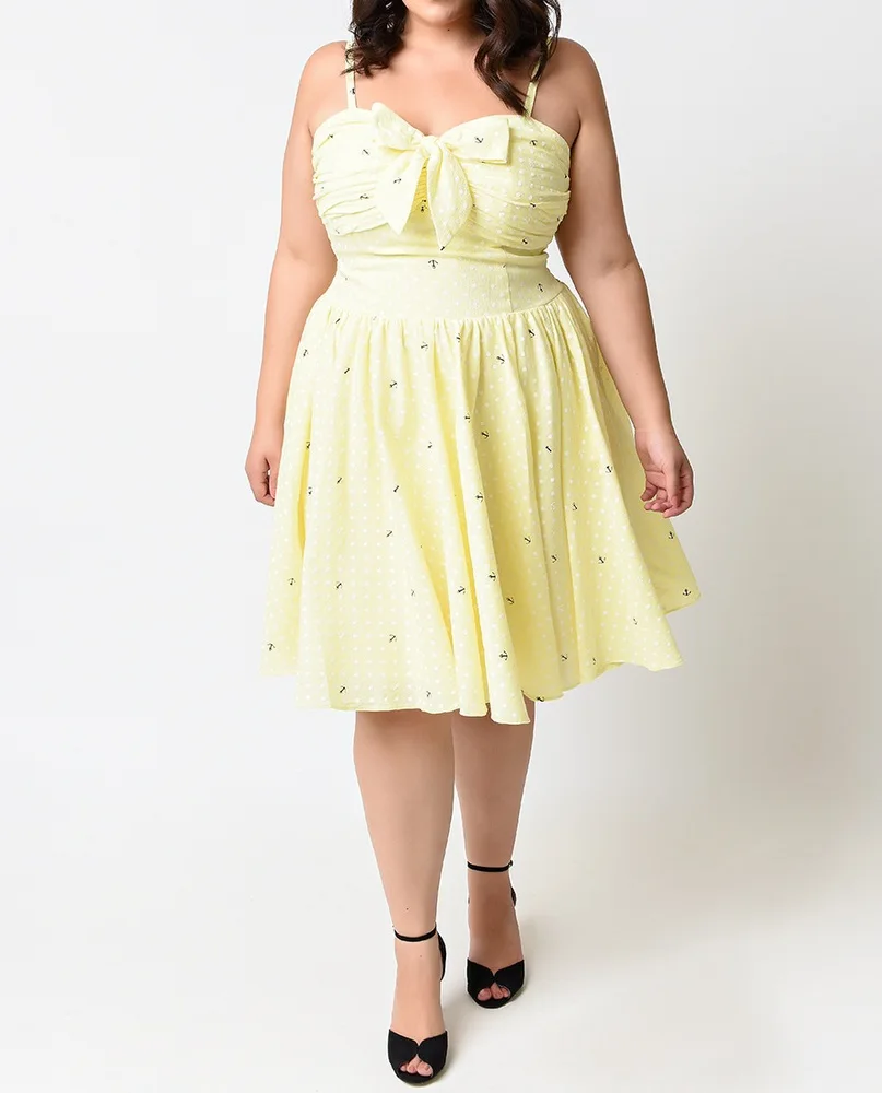 Fat Woman Wholesale Sexy Yellow Plus Size Summer Swing Dress Buy