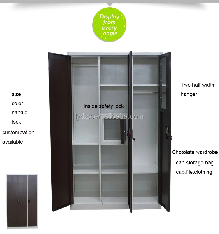 3 Door Steel Almirah Designs With Mirror Metal Almirah Wardrobe Buy