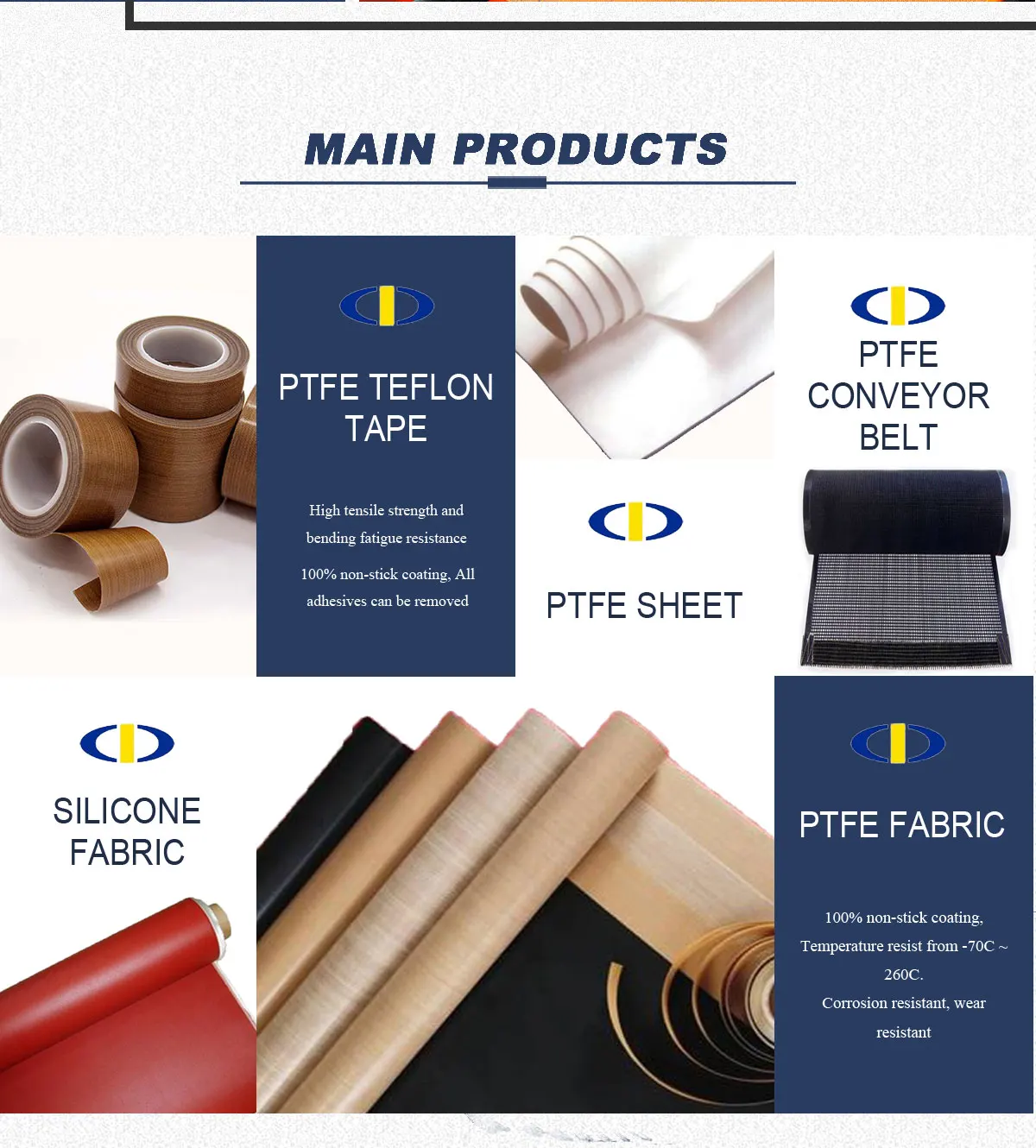 Taixing Chuanda Plastics Co., Ltd - PTFE Tapeat, Silicone Cloth