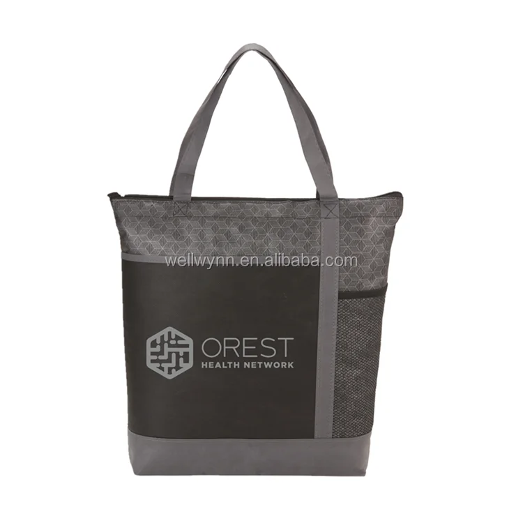 Custom Eco Friendly Zippered Main Compartment 80g Non Woven