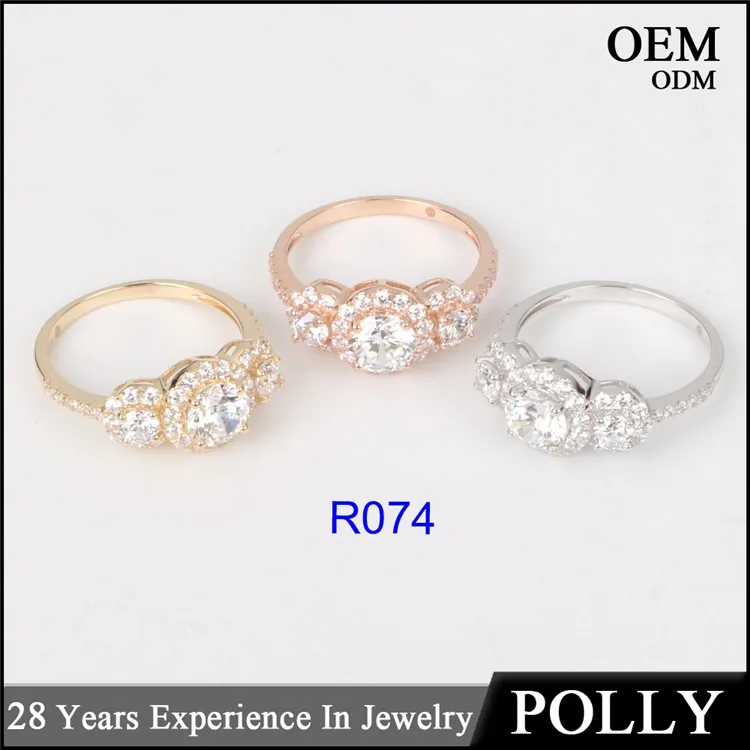 Top quality solid jewelry factory price ring 14 K gold CZ ring wedding