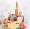 Wedding Party Cake Decoration Mini Unicorn Horn and Ears Cupcake Toppers and Wrappers