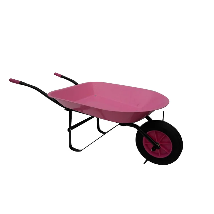 Customizable Kids' Outdoor Toy Wheel Barrow Metal Wheelbarrow Green