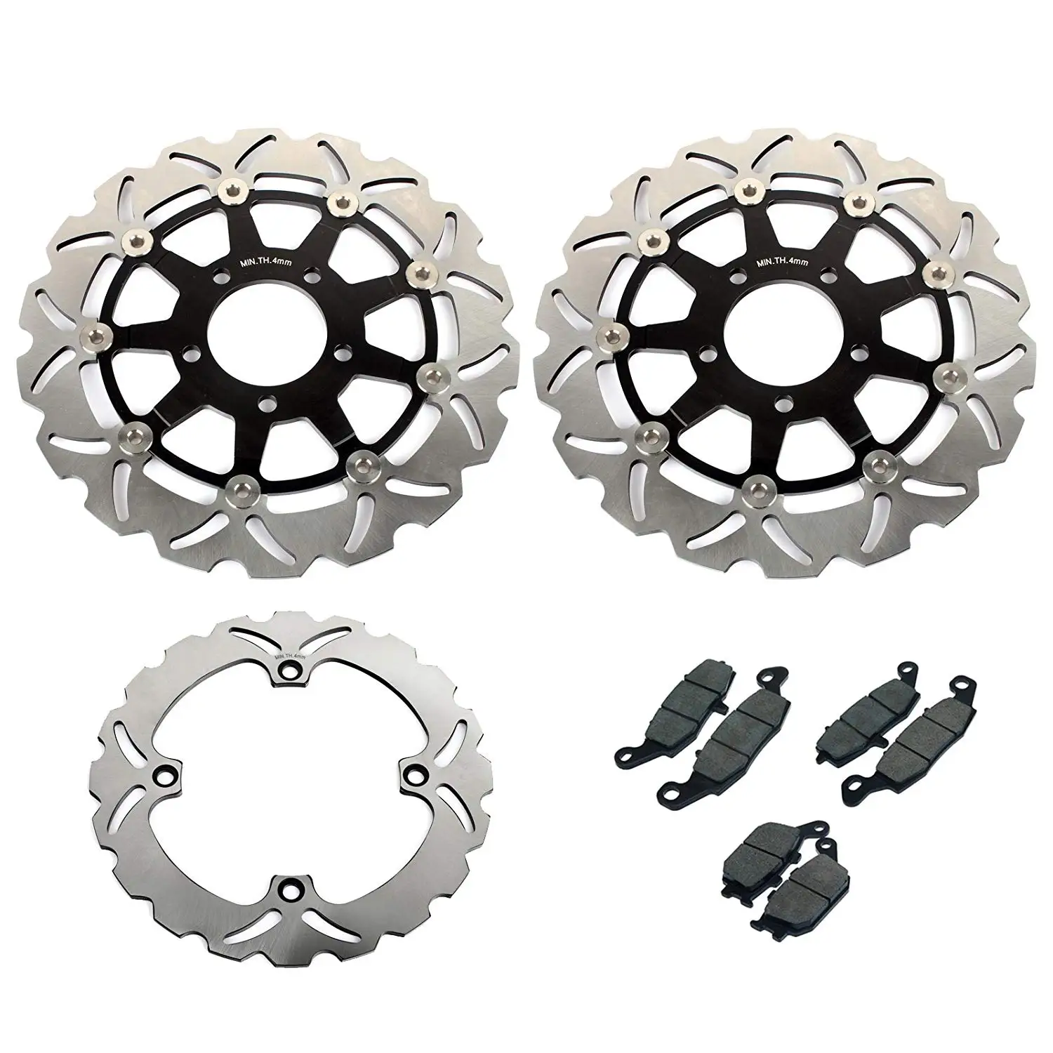 TARAZON Front and Rear Brake Disc Rotors for Suzuki GSF 600 Bandit GSF600S 1995-2004 Gold SV650 S 1999-2002