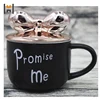 Amazon Ceramic Mug With Bow Tie Lid Bow Tie Shaped Ceramic Coffee Mug/Customs Milk Mugs