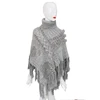 Fashion gray acrylic women winter knitting shawl