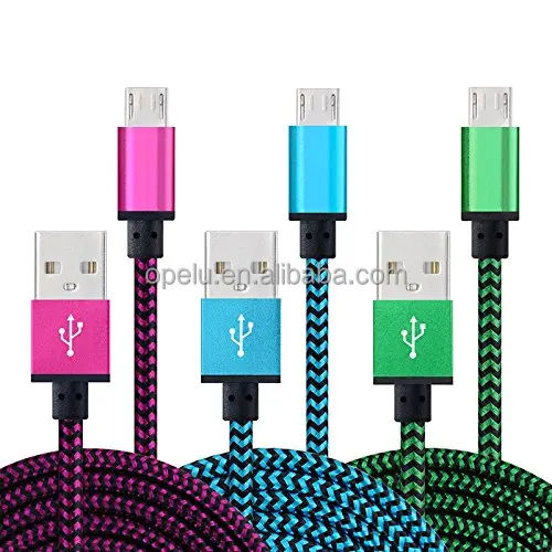 New Braided Nylon 1M Data micro usb cable for verifone vx670 - idealCable.net