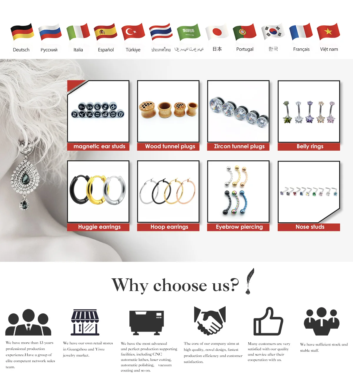 Boucles d/'oreilles pendiente cruz aros clicker pendientes plata earring croix
