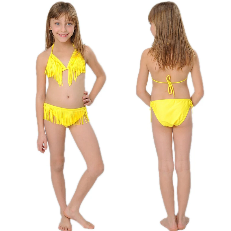 girls yellow bathing suit