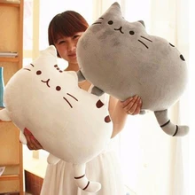 Kawaii Brinquedos New Pusheen Cat Pillow With Zipper Only Skin Without PP Cotton Biscuits Kids Toys Big Cushion Cover Peluche