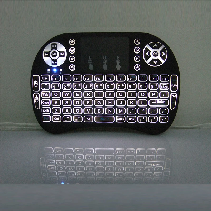 I8 Air Mouse with 3 colors Backlit 2.4G Mini Wireless Keyboard Touchpad Remote Control for Android TV BOX Tablet PC
