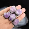 AM-YYT37 Amethyst Ring Silver Electroplated Adjustable Rhinestone Pave Amethyst Band Ring -- Amethyst Statement Ring