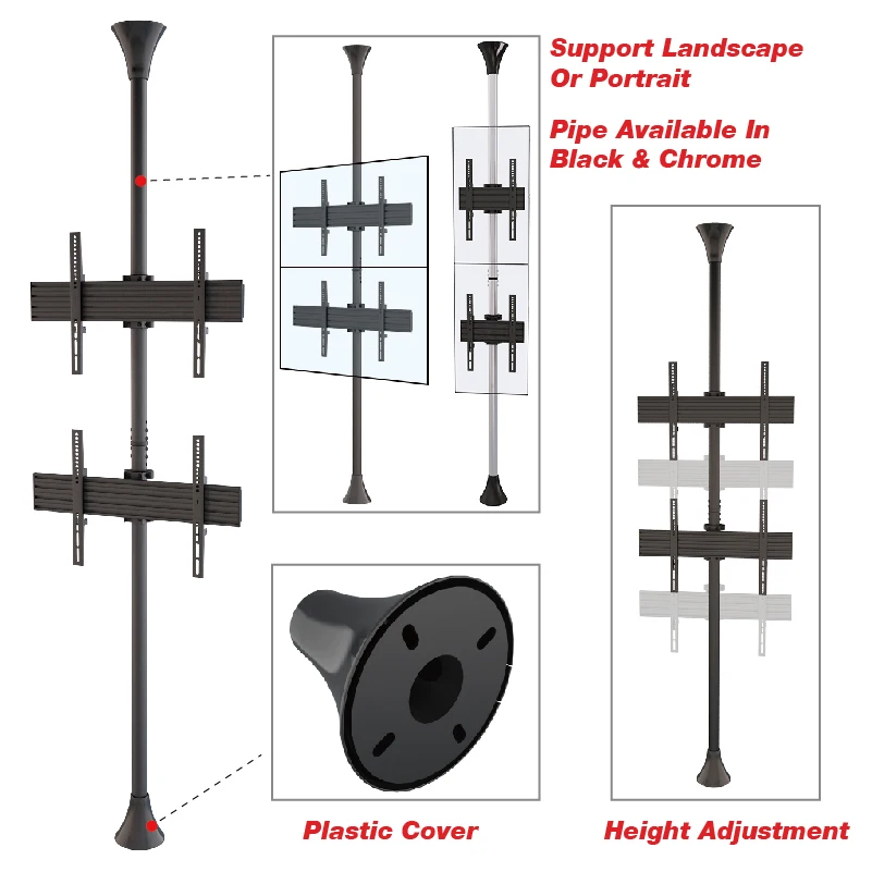 China Wholesale Swivel Tv Mount Brackets Floor To Ceiling Tv Pole