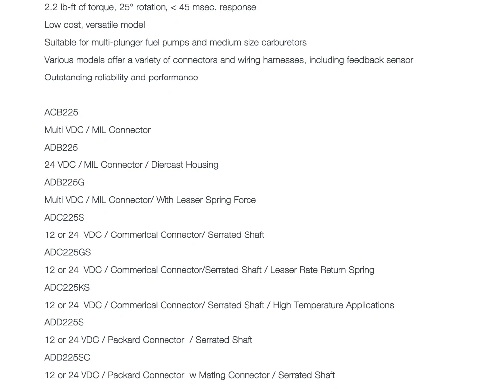 Diesel Generator Electronic Speed Governor Actuator ADC120 12V