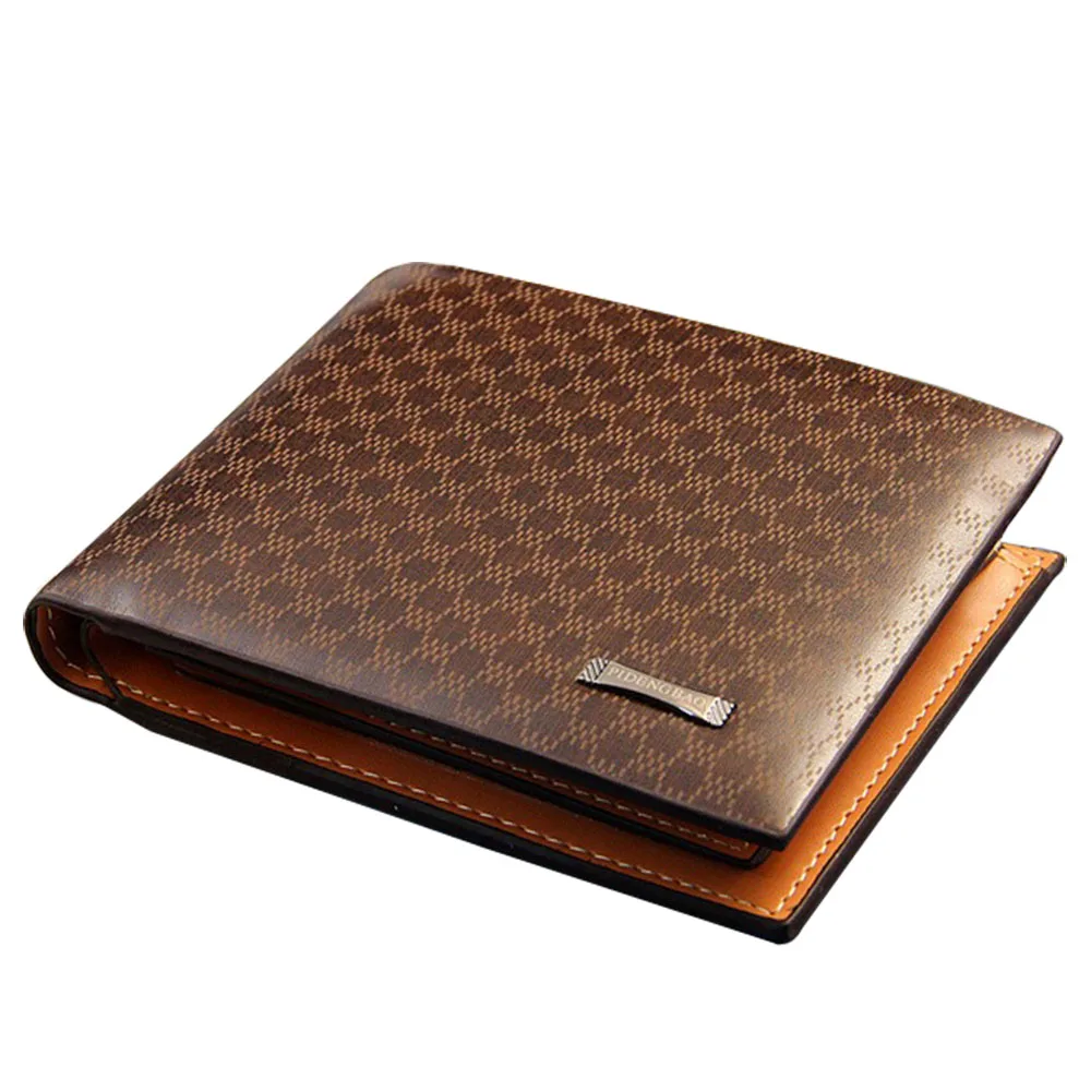 2018 New Arrival PU Leather Men Wallets Fashion Plaid Wallet Coin Purse Pocket Bifold Wallet For Travel
