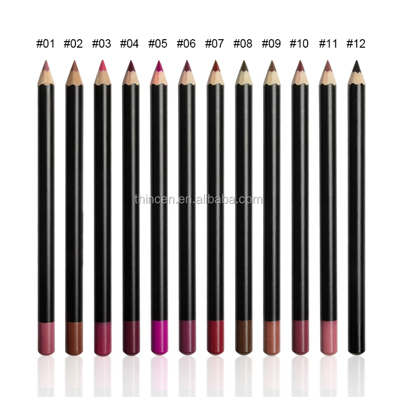 In Stock 12 Colors Best Selling High Quality Waterproof Private Label Lip Liner Pencil