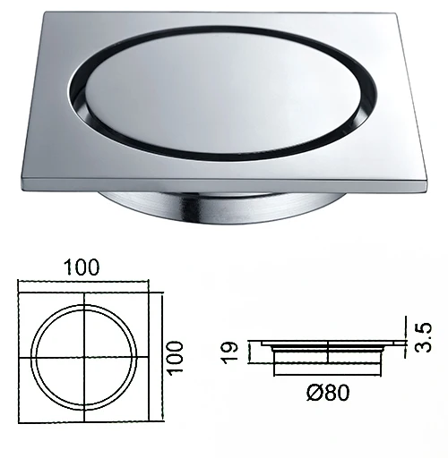 Fair-price 4 inch Australia brass floor drain with brass round cover