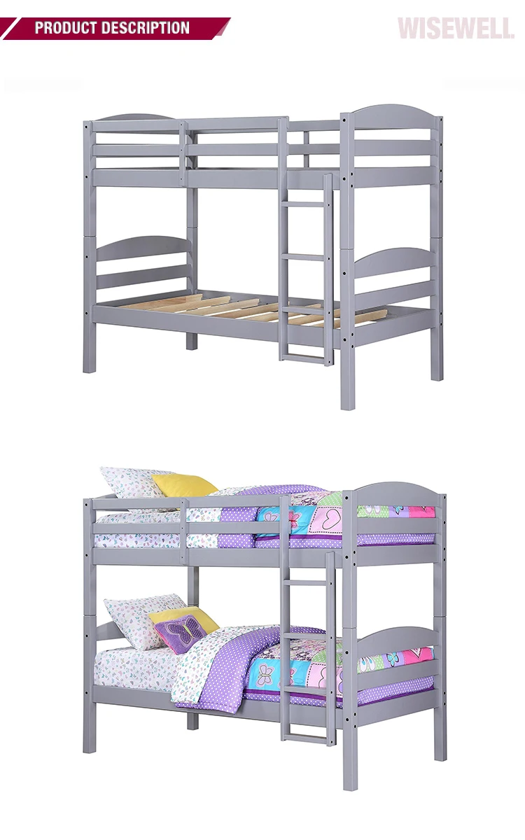 ( WJZ-B97) solid pine wood toddler bunk beds