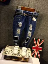 2 7Y Boys Jeans 2016 Spring New Fashion Boys Jeans Korean Version Of The Dot