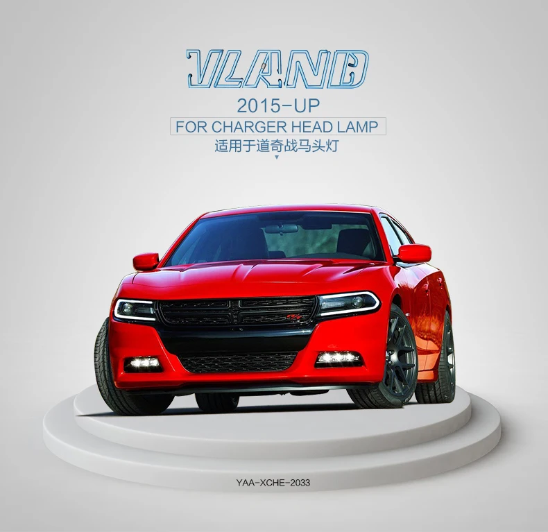 VLAND manufacturer accessory for car headlight for Charger RGB headlight for 2015 2016 2017 2018 2019 LED head lamp