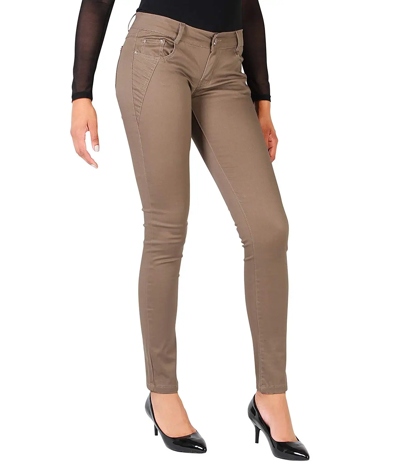 skinny stretch trousers women's