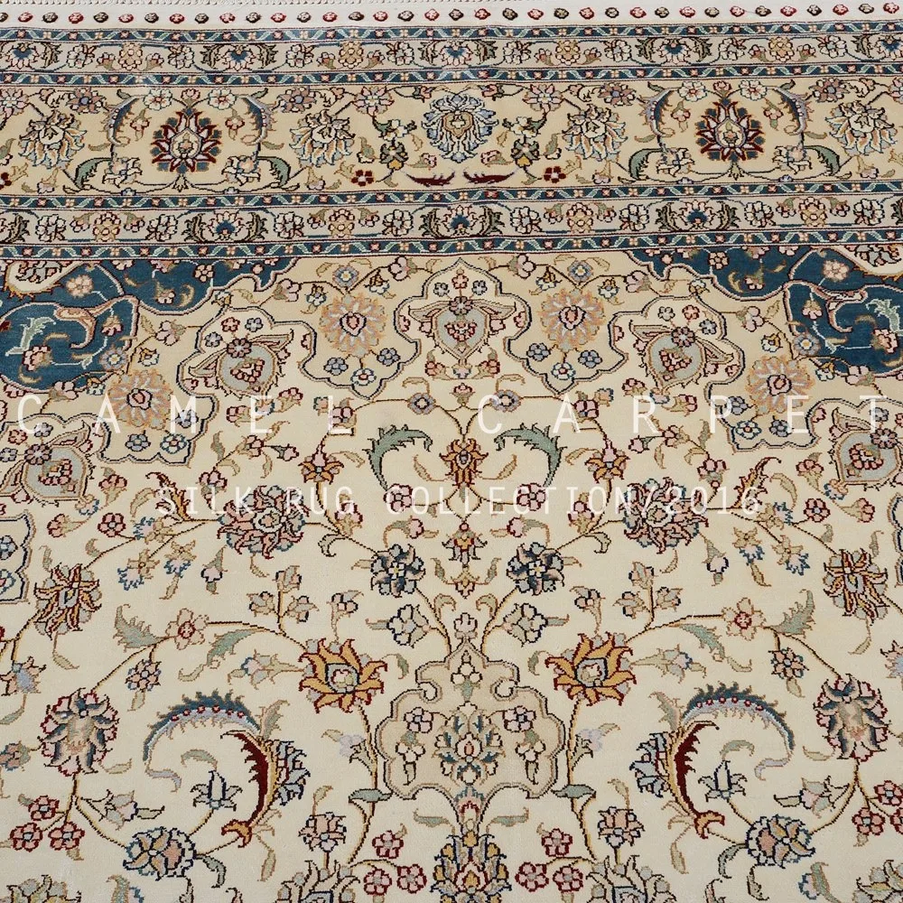 Yellow Grey White Rug Natural Pure Silk Egypt Handmade Carpet Buy