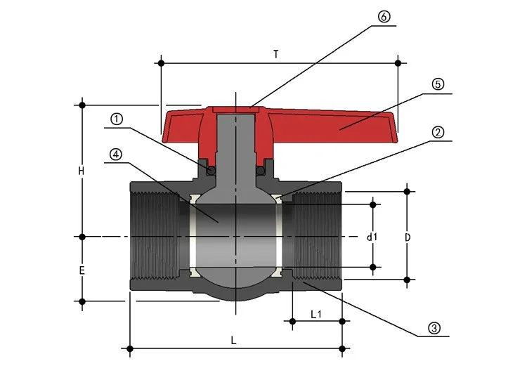 PVC OCTAGONAL BALL VALVE (Economical Type) 20mm