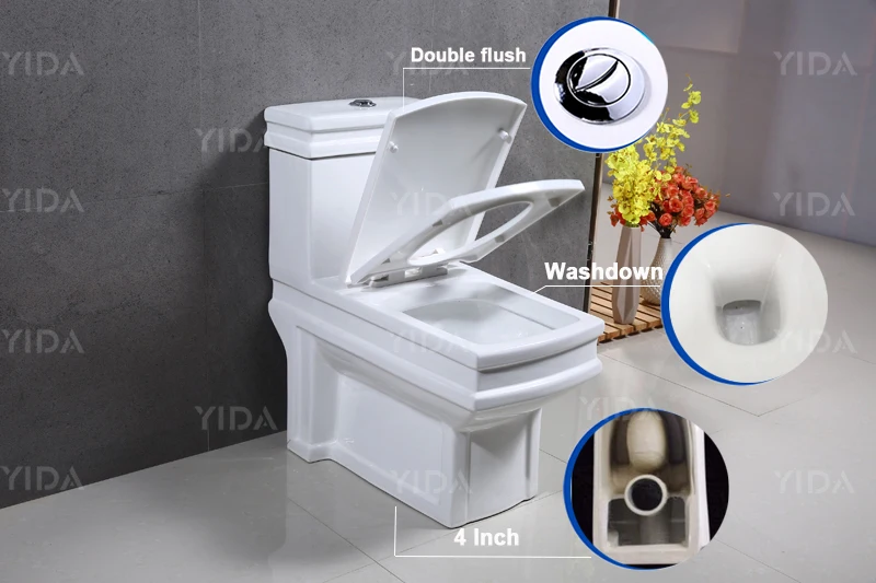 Foshan Porcelain Sanitary Ware Washdown One Piece WC Toilet Seat