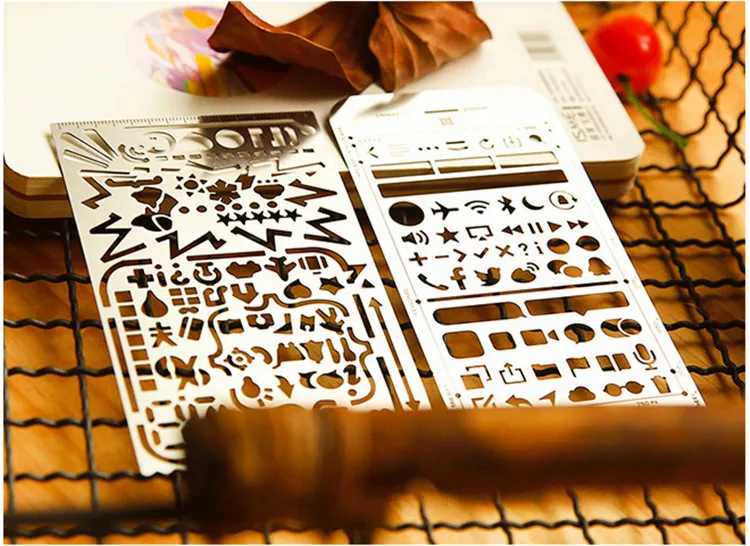 Customized Metal Stencil Straight Ruler Multicolour Template Rule