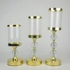 Set of 3 crystal beads metal candle holder