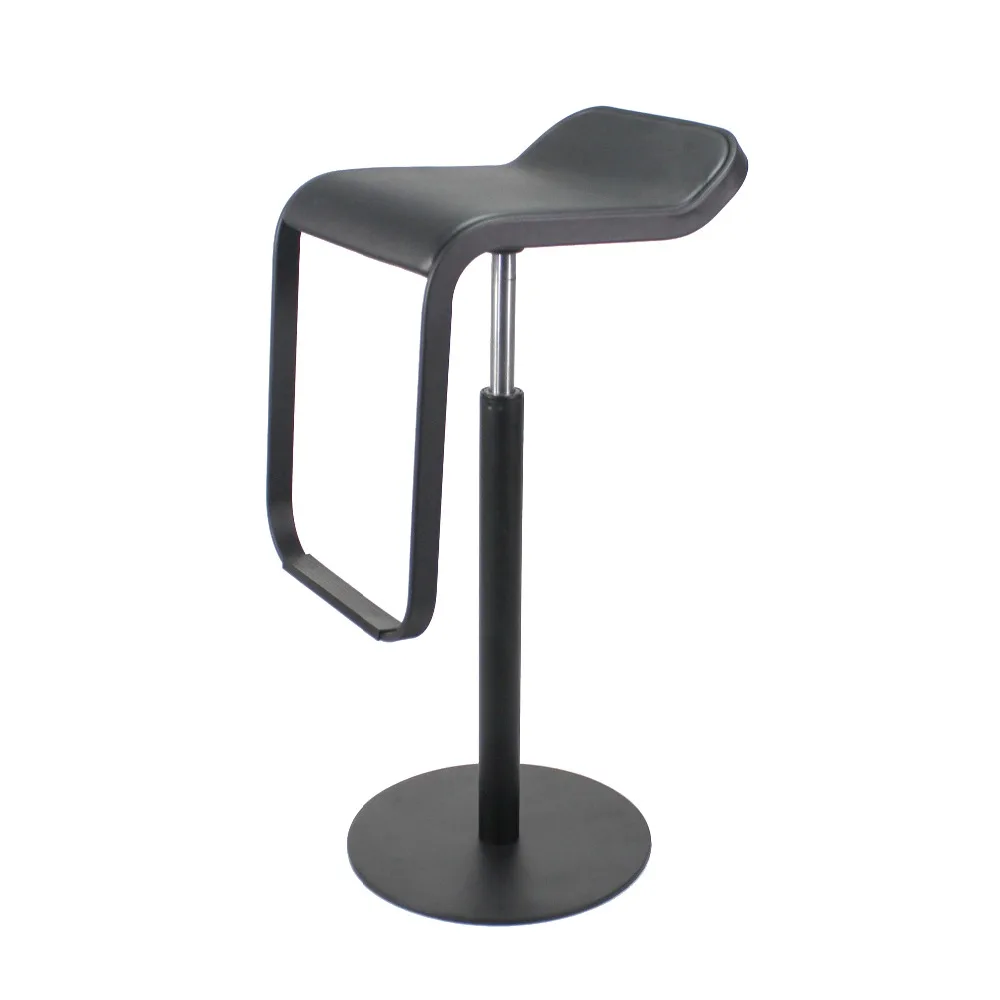 Fully Black Lem Piston Counter Stool Stainless Steel Base Bar Fully Black Lem Piston Counter Stool Stainless Steel Base Bar Metal Replica Adjule