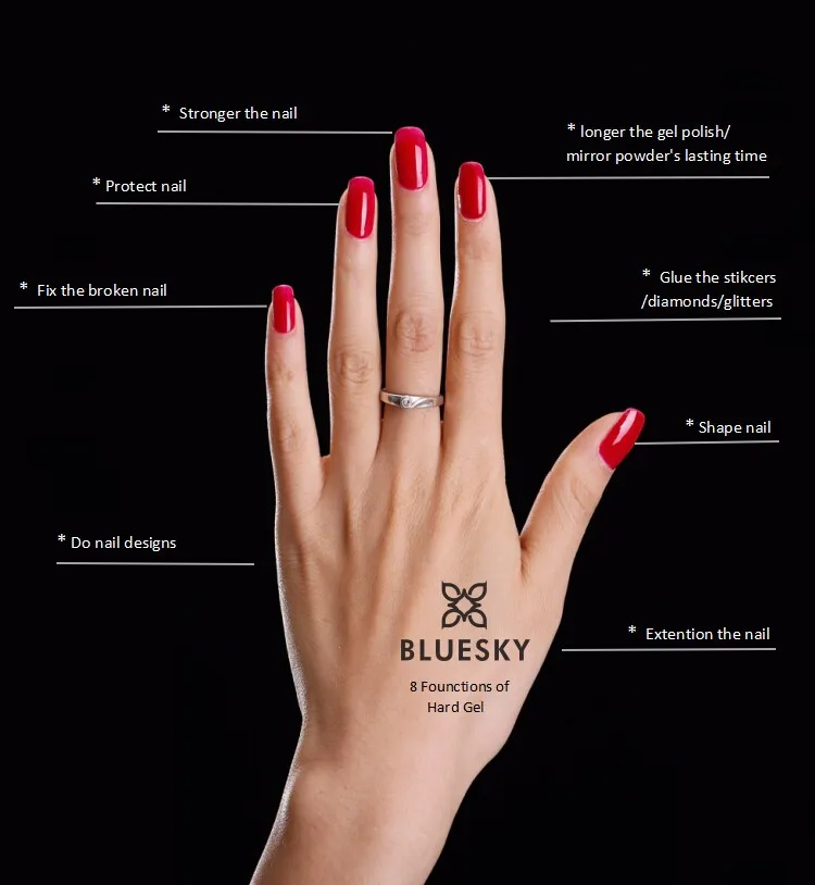 Bluesky Uv Lamp Hard Gel Nails Stronger Extension Gel Polish Gel Polish