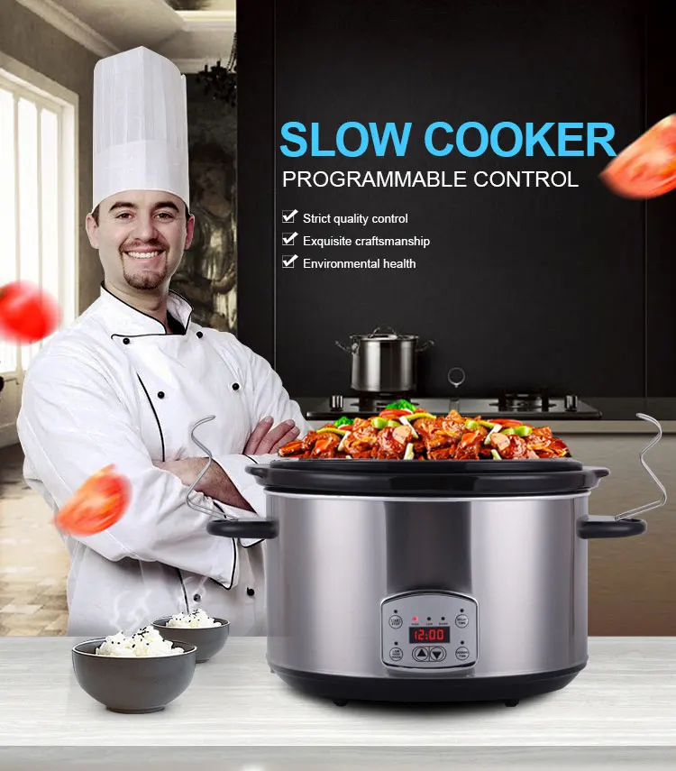 Replacement stoneware crock pot hinged lid digital electric Extra Large Capacity Manual Oval 7 quart cheap on sale slow cooker