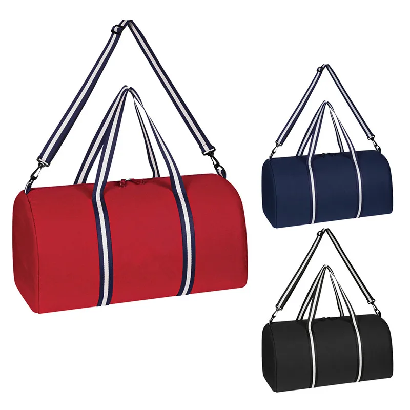Three Colors Opion Striped Handle Duffel Bag 12 Oz.cotton Canvas Bag ...
