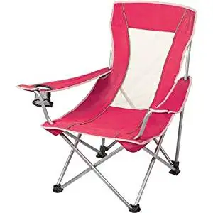 Ozark Trail Mesh Sling Chair in Pink, Durable Steel Frame and Metal Arms, Polyester Seat, Foldable Design for Easy Storage and Transport, Perfect for Camping and other Outdoor Activities