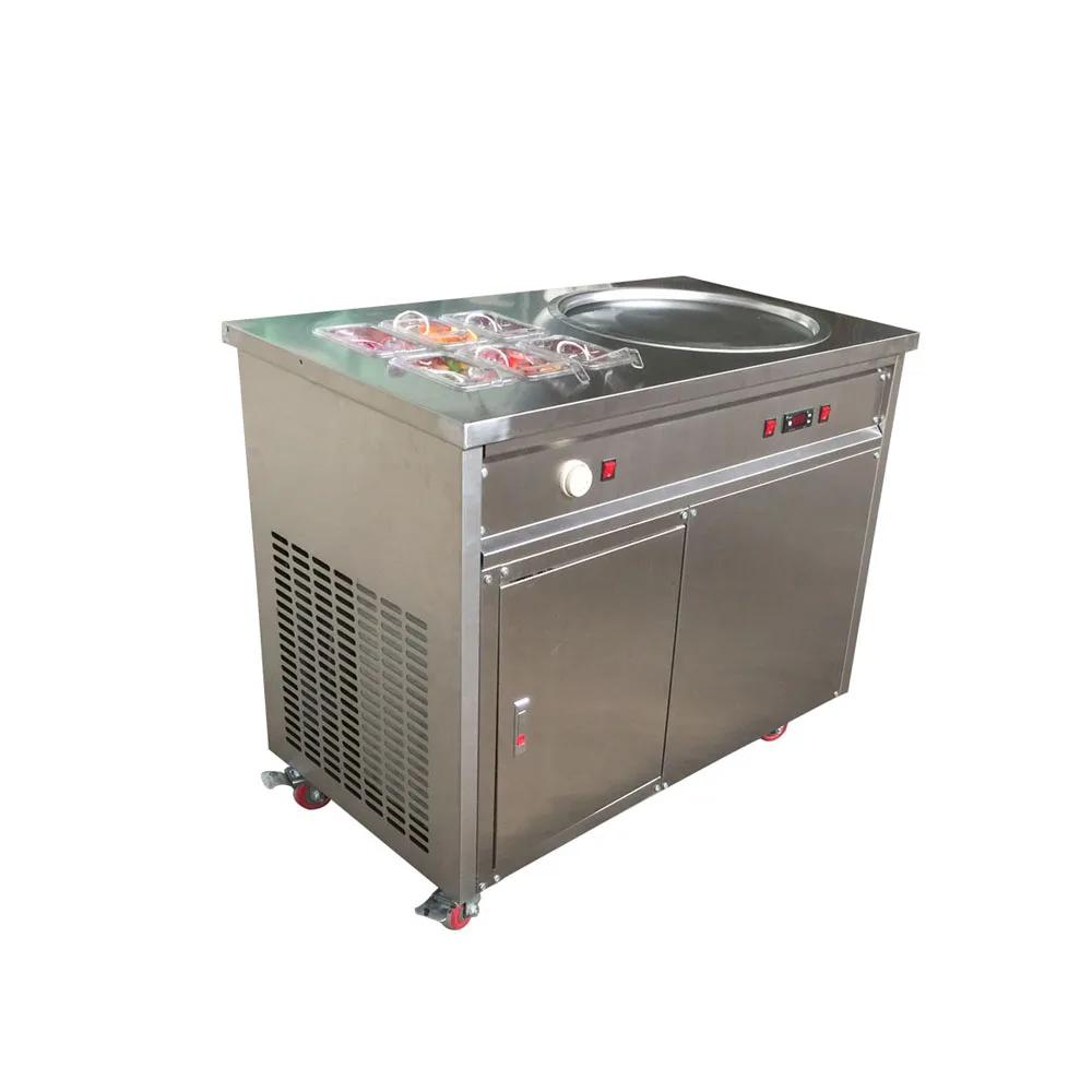 Wholesale Prices Single Pan Thai Fried Ice Cream Rolls Pan Flat Roll