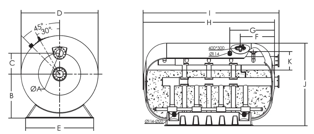 Horizontal Commercial Sand Filter For Commercial Pool And Industrial ...