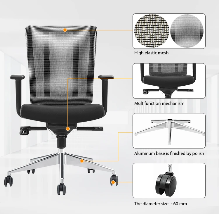 New Modern Swivel Mechanism Wheeless Office Chair For Workstation - Buy ...