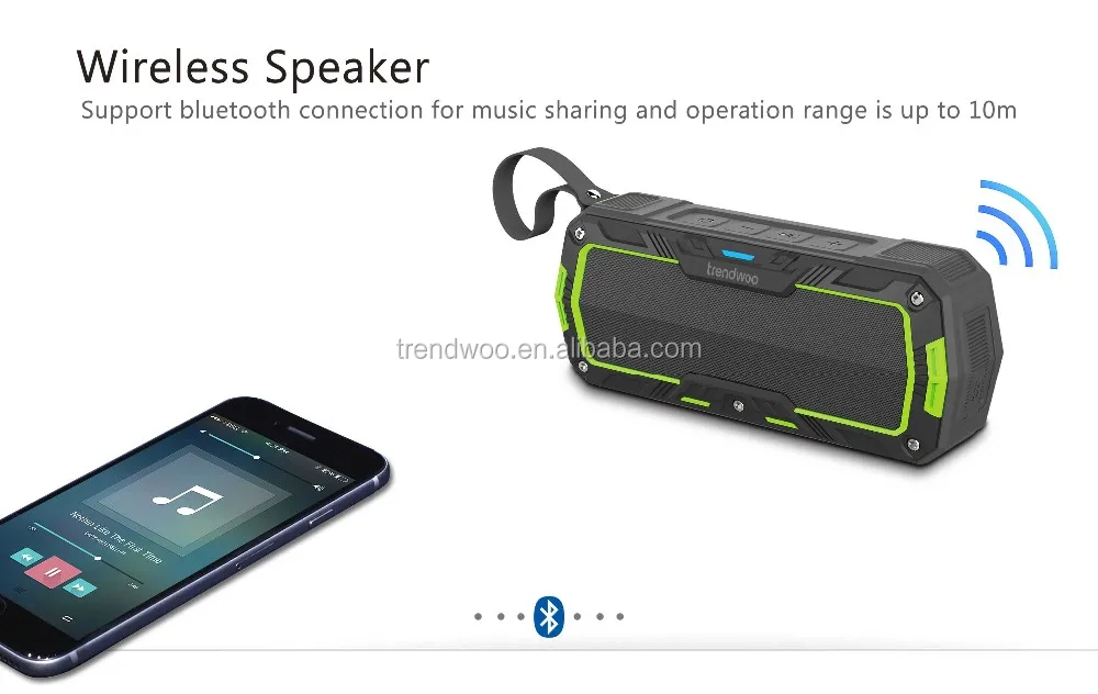 Trendwoo Krakenl Bluetooth Speaker Ip65 Rugged Waterproof Wireless