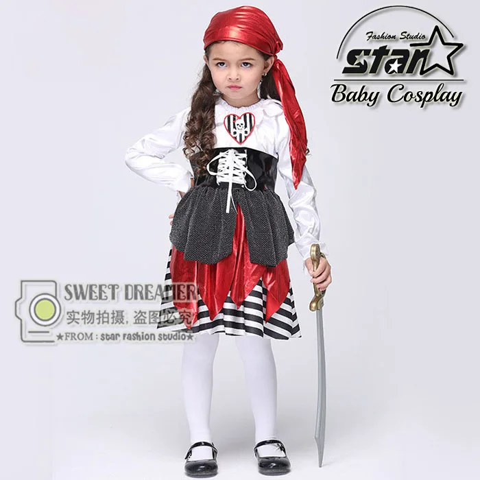 Halloween font b Children b font Kids Caribbean Pirate Costume font b Dress b font Hat