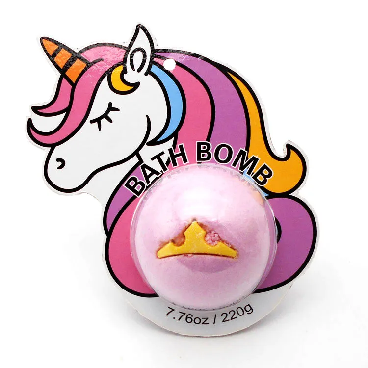 Custom Wholesale Oem Organic Kids Unicorns Bath Bombs Beauty Bubble Toy