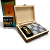 Irish Scotch Set of 12 Grey Pure Granite Chilling Stones and Crafted Wooden Gift Box- Whiskey Bourbon Wine