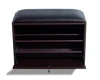 Brown Modern regular bench Shoe Bench storage stool with removable PU leather seat on the top for Entryway Living Room Furniture