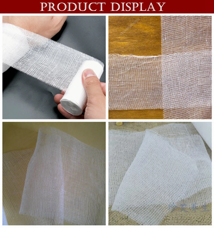 Medical Stretch Double Gauze Fabric Gauze Bandage Sterile Roll Bandage