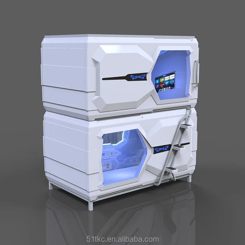 sliding door  single horizontal capsule hotel bed 1