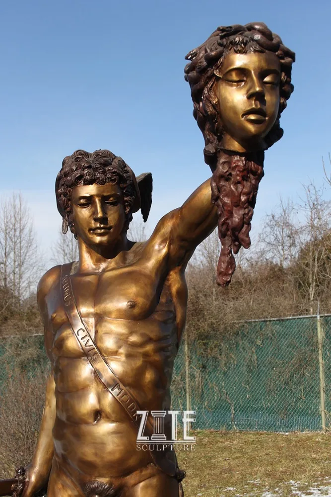 bronze perseus with the head of medusa