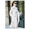 White elegant double faced 100% wool cashmere coat woman coat long winter